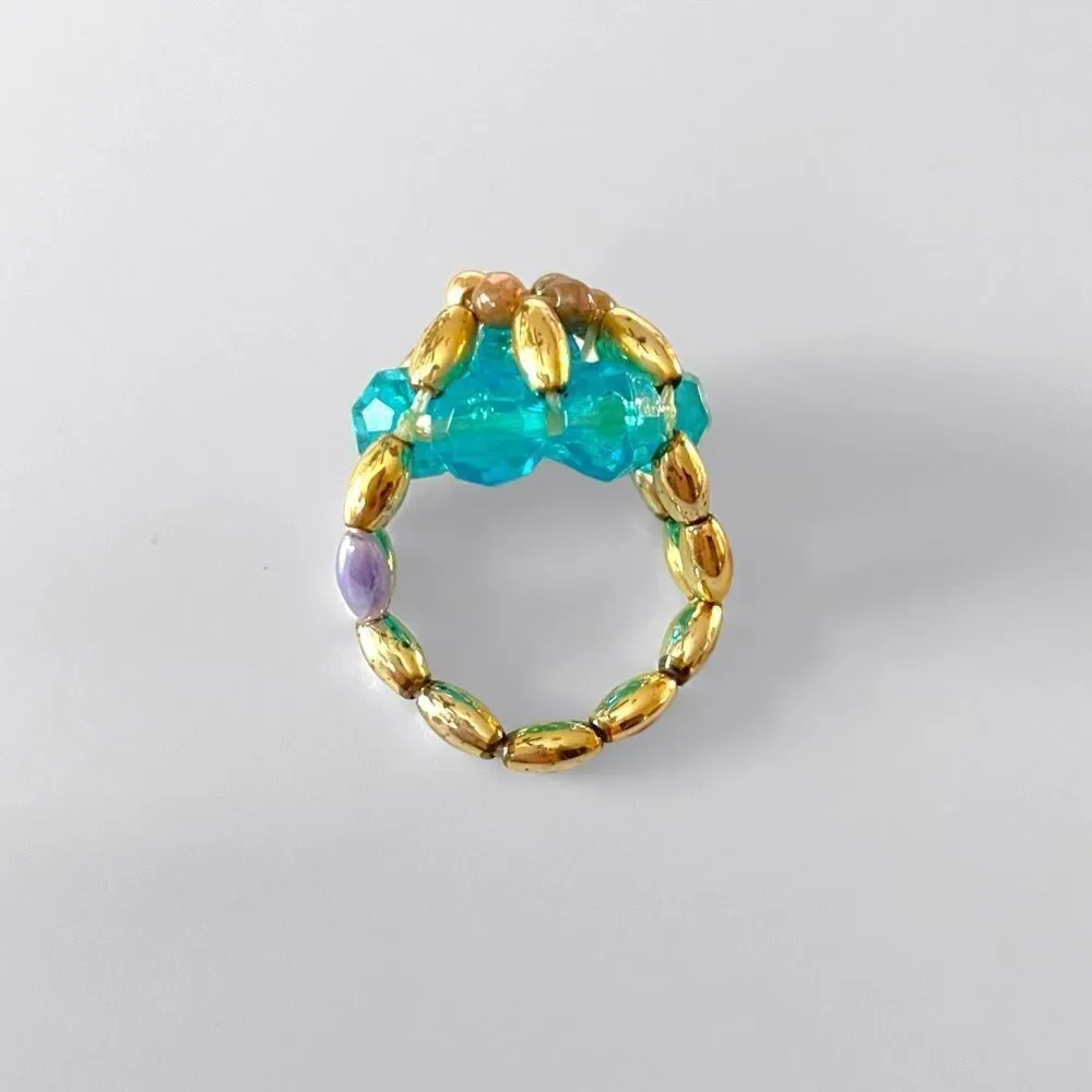 Vintage Bead Flower Ring